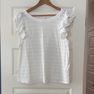 Anthropologie Flutter Sleeve Top